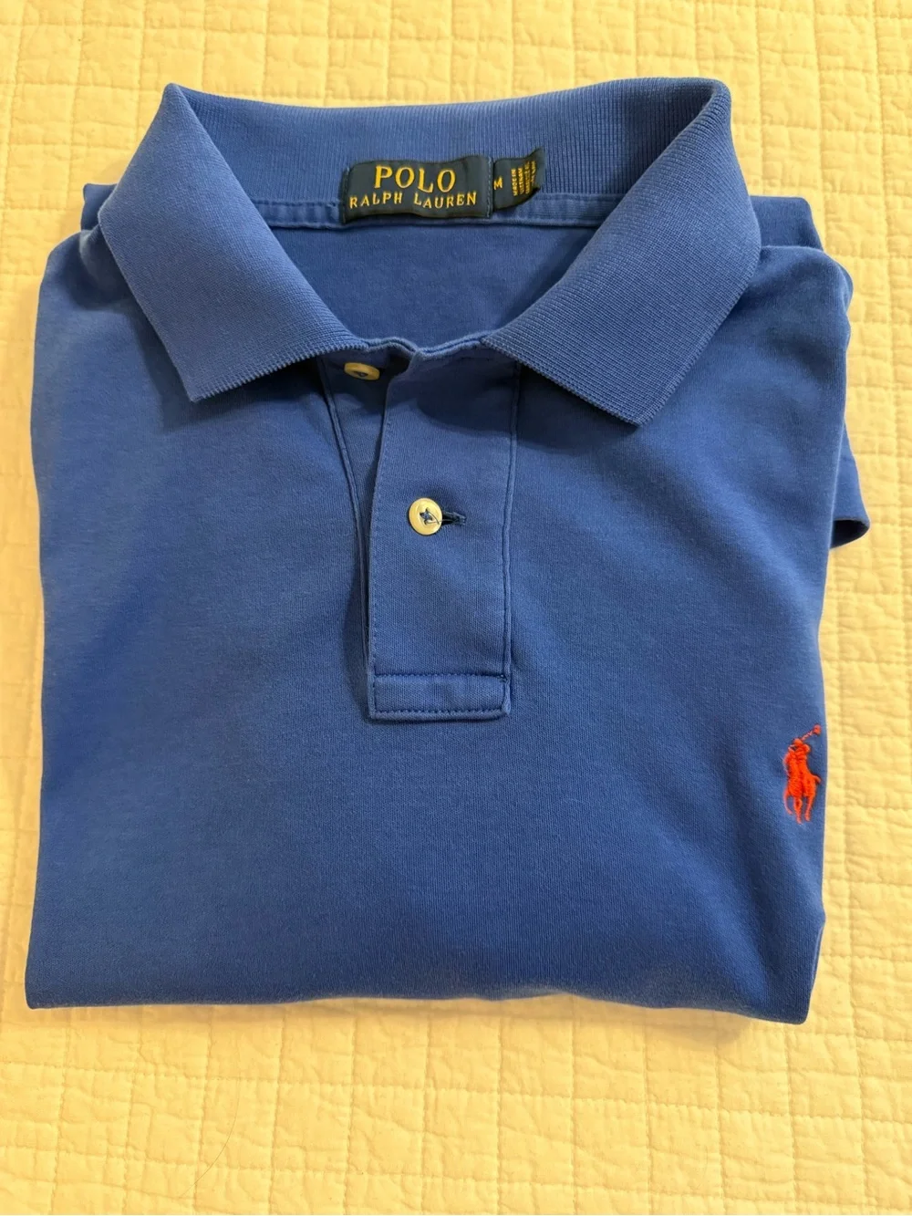 Ralph Lauren Men's Polo Shirt in Bright Blue with Red Pony